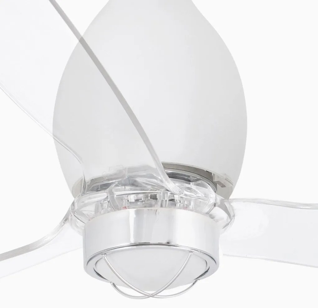 Lustra cu Ventilator si telecomanda MINI ETERFAN M alb mat/transparent
