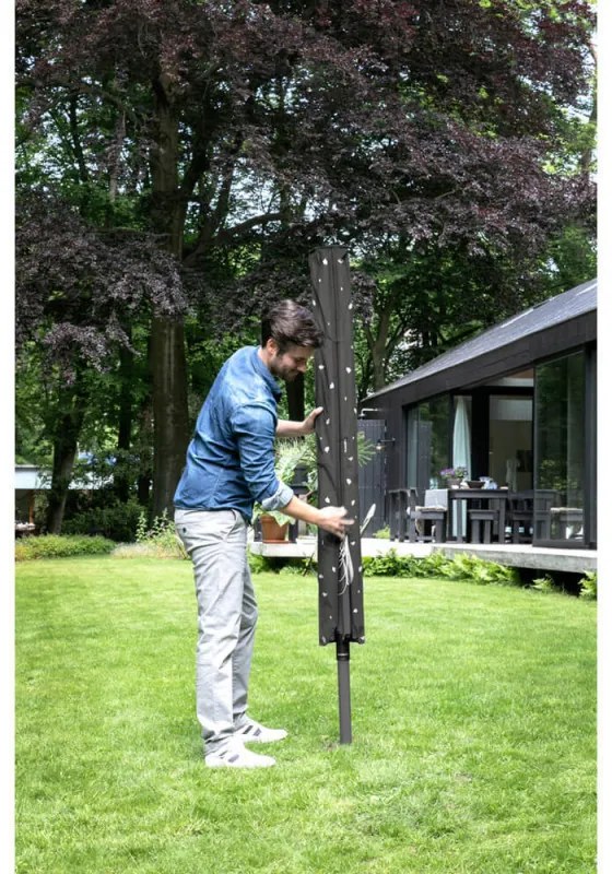 Uscator de rufe pentru exterior Brabantia Lift-O-Matic 1003467, 50 m, Inaltime reglabilă, Baza pentru betonare, Husa, Geanta clesti, Rezistent la coroziune, Negru