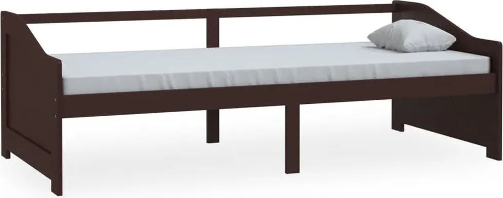 vidaXL Pat de zi cu 3 locuri, maro închis, 90x200 cm, lemn masiv pin