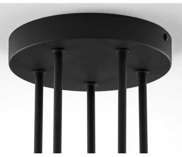 Lustră pe tijă Jupiter 2038 BURANO 5xG9/10W/230V negru/auriu/bej