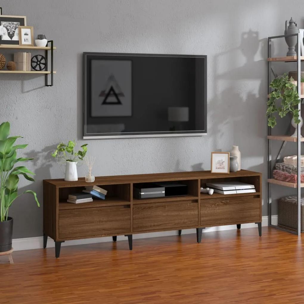 Comoda TV, stejar maro, 150x30x44,5 cm, lemn prelucrat