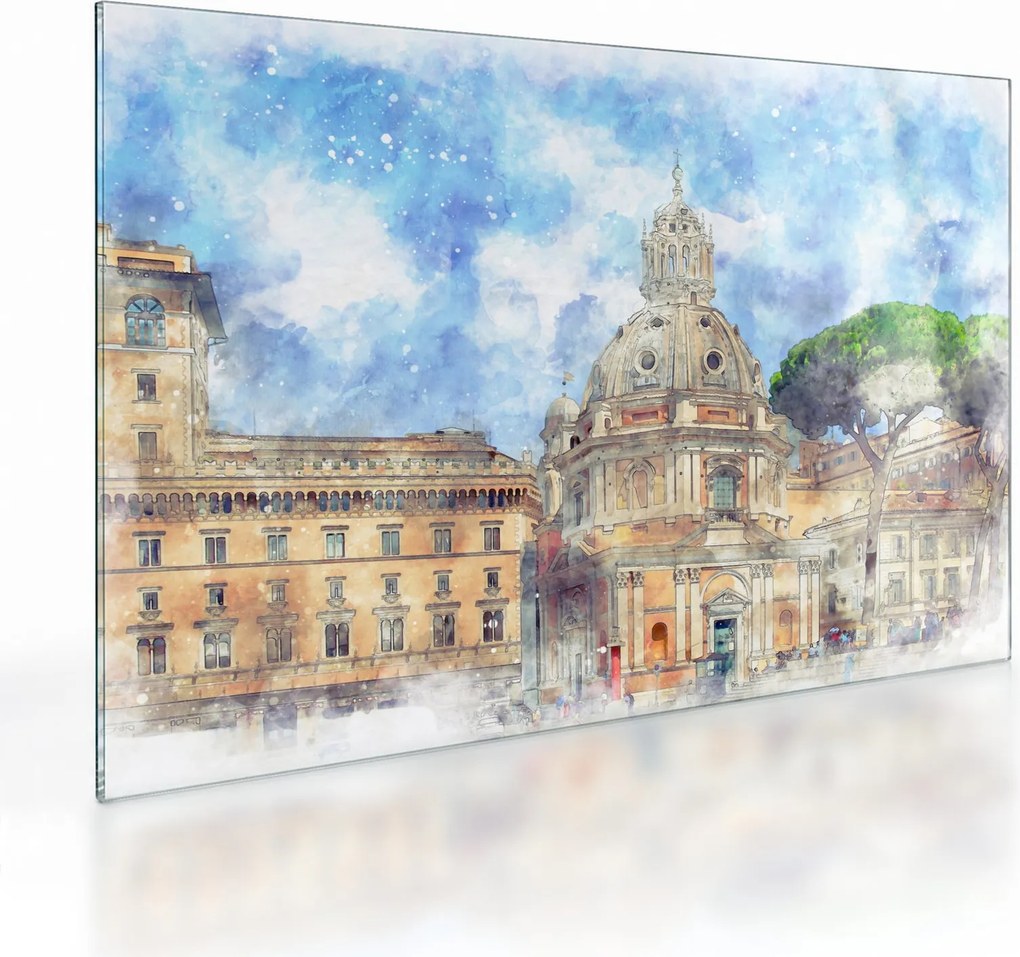 Tablou pe sticlă - Biserica Santa Maria di Loreto, Roma, Italia (70x50 cm)