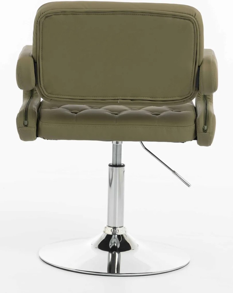 HR8403N Scaun Khaki Piele Ecologica Premium Soft cu Bază Cromata