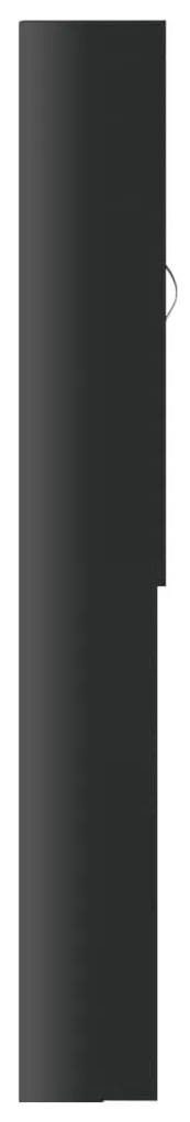 Dulap masina de spalat, negru extralucios, 64x25,5x190 cm negru foarte lucios