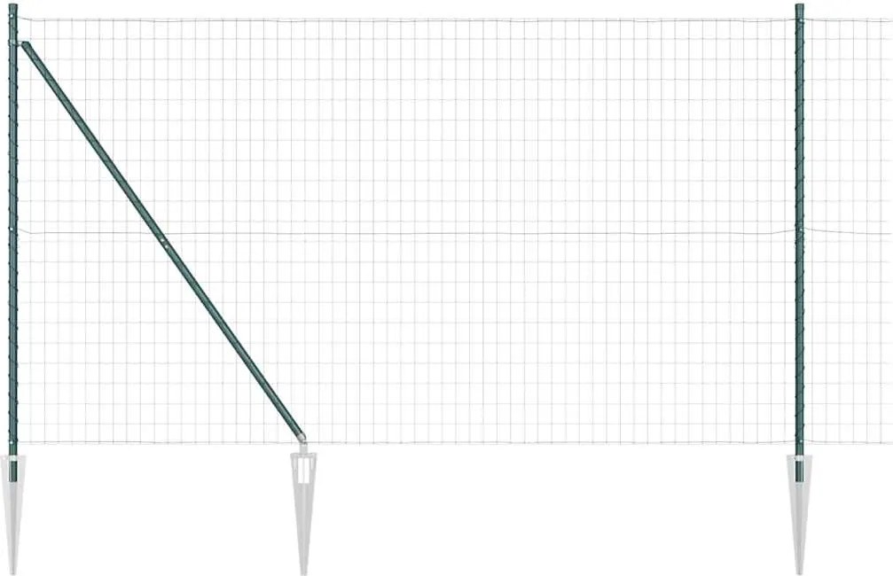 vidaXL Gard cu Stâlp Verde 1,6 x 10 m Oțel și PVC