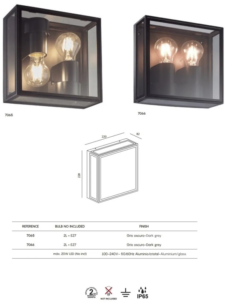 Aplica de perete iluminat exterior IP65 VERBIER