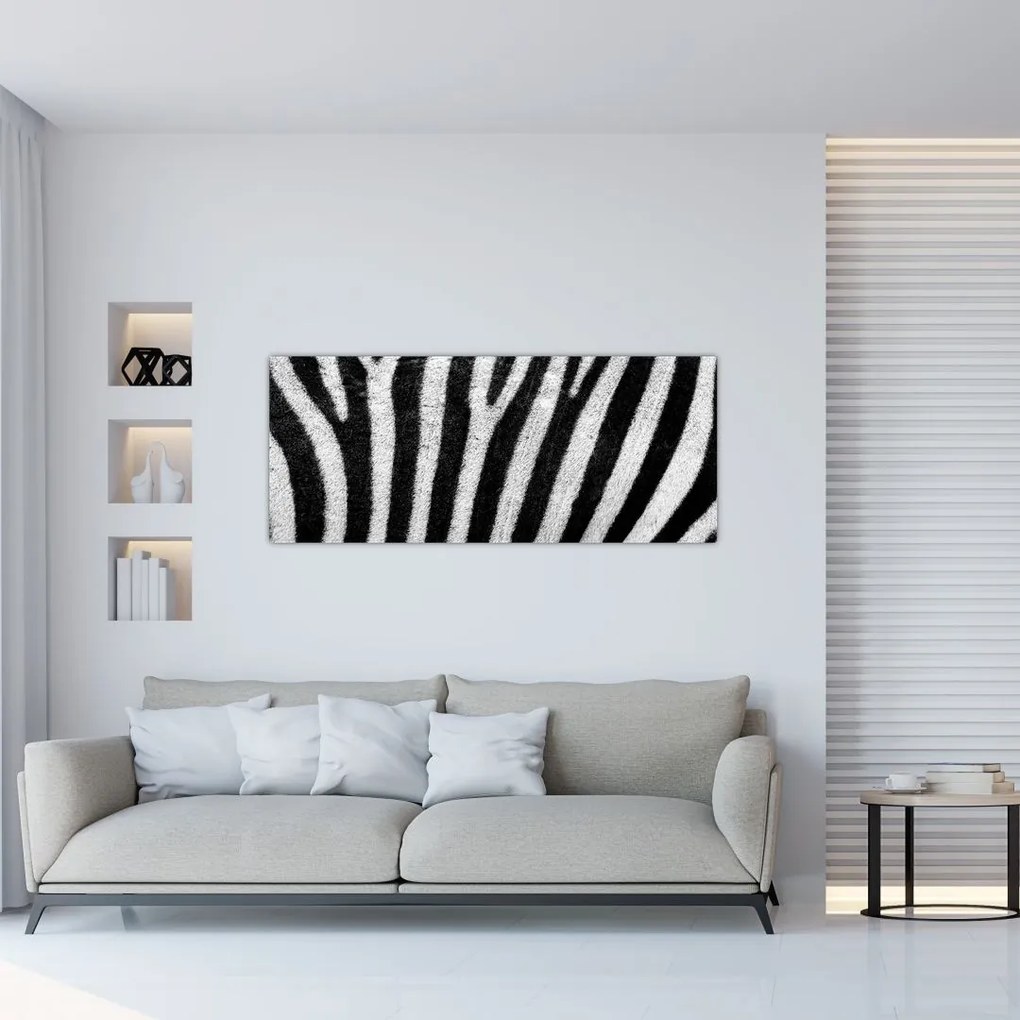 Tablou cu piele de zebră (120x50 cm)