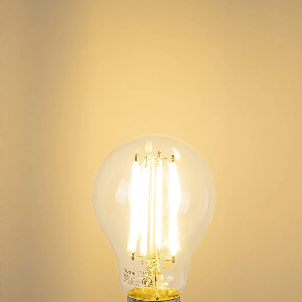 Set de 5 becuri LED E27 A60 transparent 4.9W 1055 lm 2700K