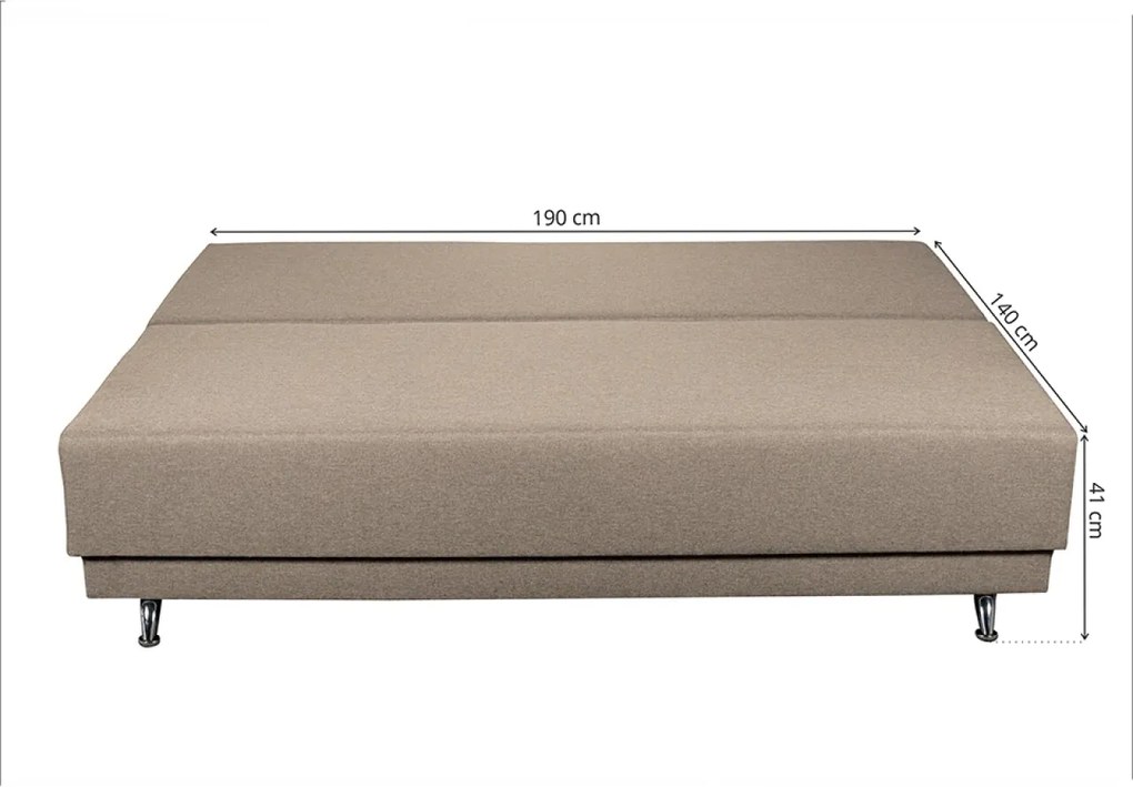Canapea extensibila Roma Lux Beige 205x90x86 cm + lada de depozitare, bej