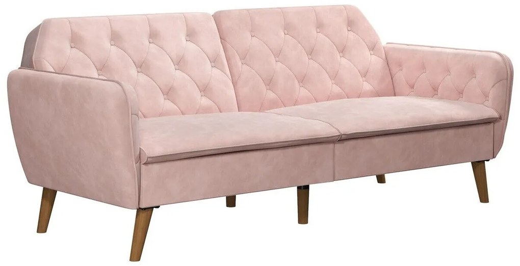 Canapea extensibilă Novogratz 106 Roze Numărul de locuri: 3, Roze, 83x211x85cm, 47 kg, Picioare: Lemn