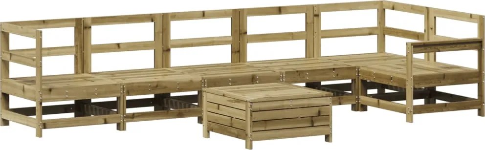 vidaXL Set canapea de grădină, 7 piese, lemn de pin tratat