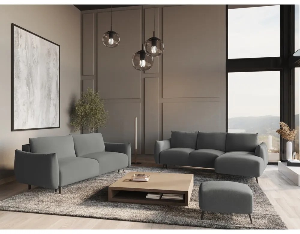 Canapea gri deschis 230 cm Malie – Makamii