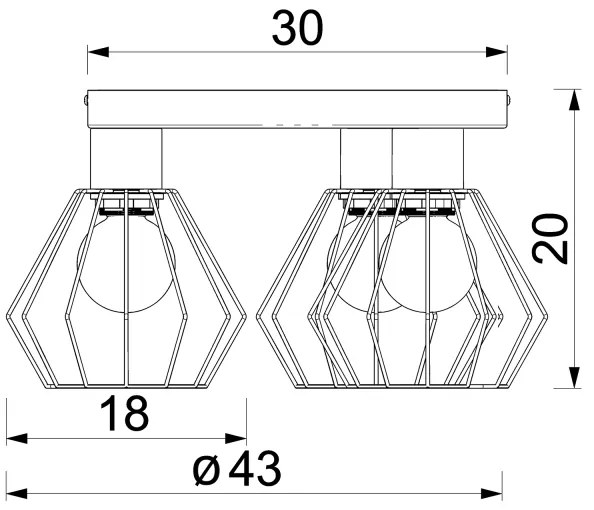 Spot LETI 3xE27/15W/230V negru