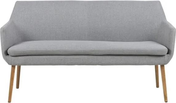 Canapea fixa tapitata cu stofa, 2 locuri Nora Gri Deschis, l159xA56xH86 cm
