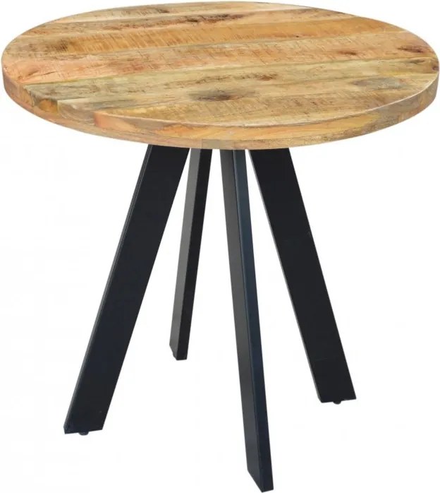 Masa rotunda, Masa bistro Iron Craft mango natur, 80cm