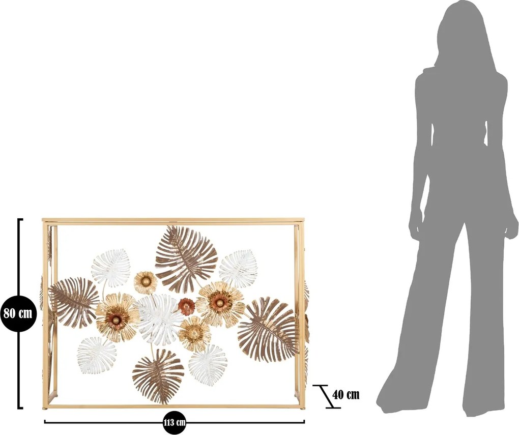 Consola Glam Floris, Mauro Ferretti, 113x40x80 cm, fier, multicolor