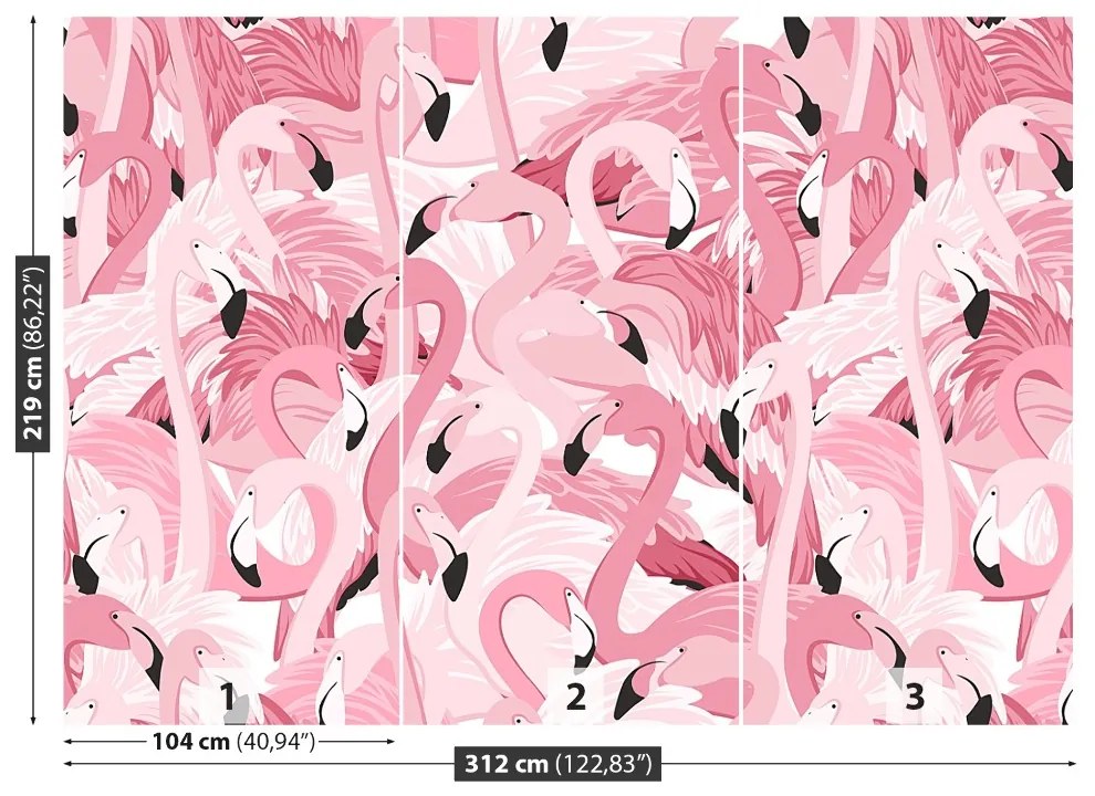 Fototapet roz flamingo