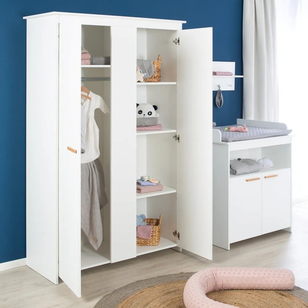 Șifonier de copii alb 119x190x52 cm Anton – Roba