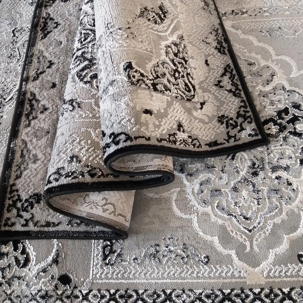 Covor negru elegant în stil vintage Lăţime: 80 cm | Lungime: 150 cm