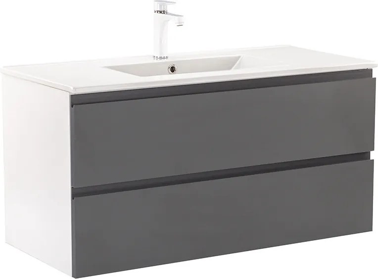 Vario Pull 100 dulap de bază cu chiuvetă alb-antracit