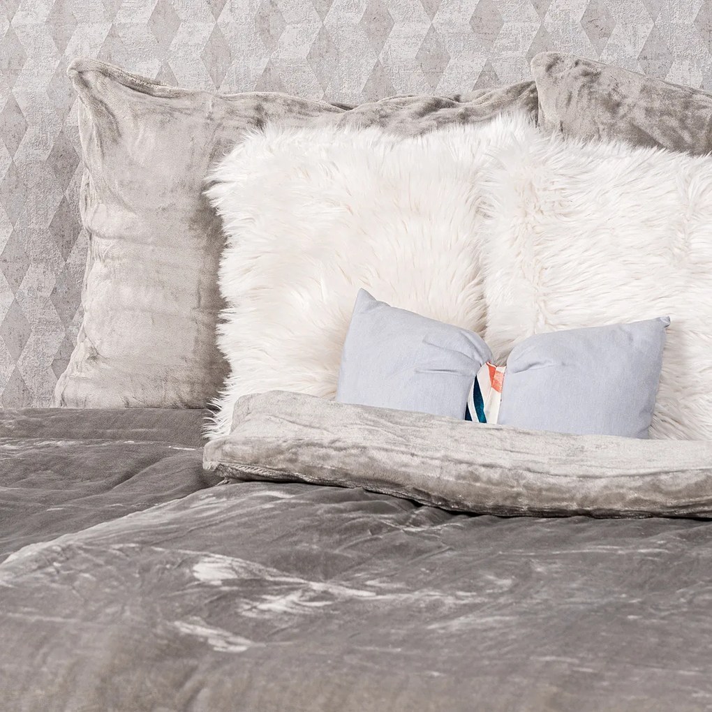 Lenjerie de pat din microflanel 4Home gri, 160 x 200 cm, 70 x 80 cm