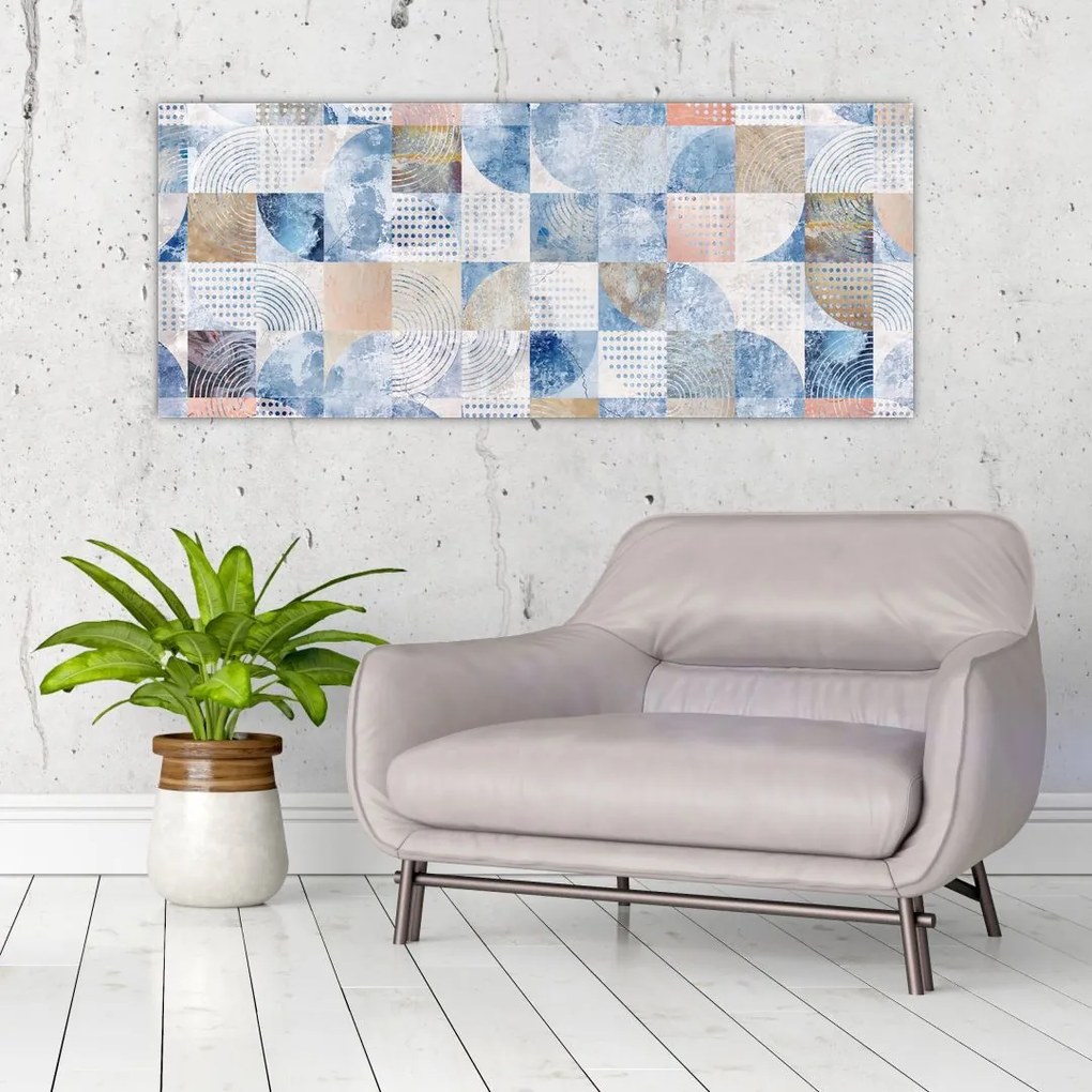 Tablou - figuri geometrice pe perete (120x50 cm)