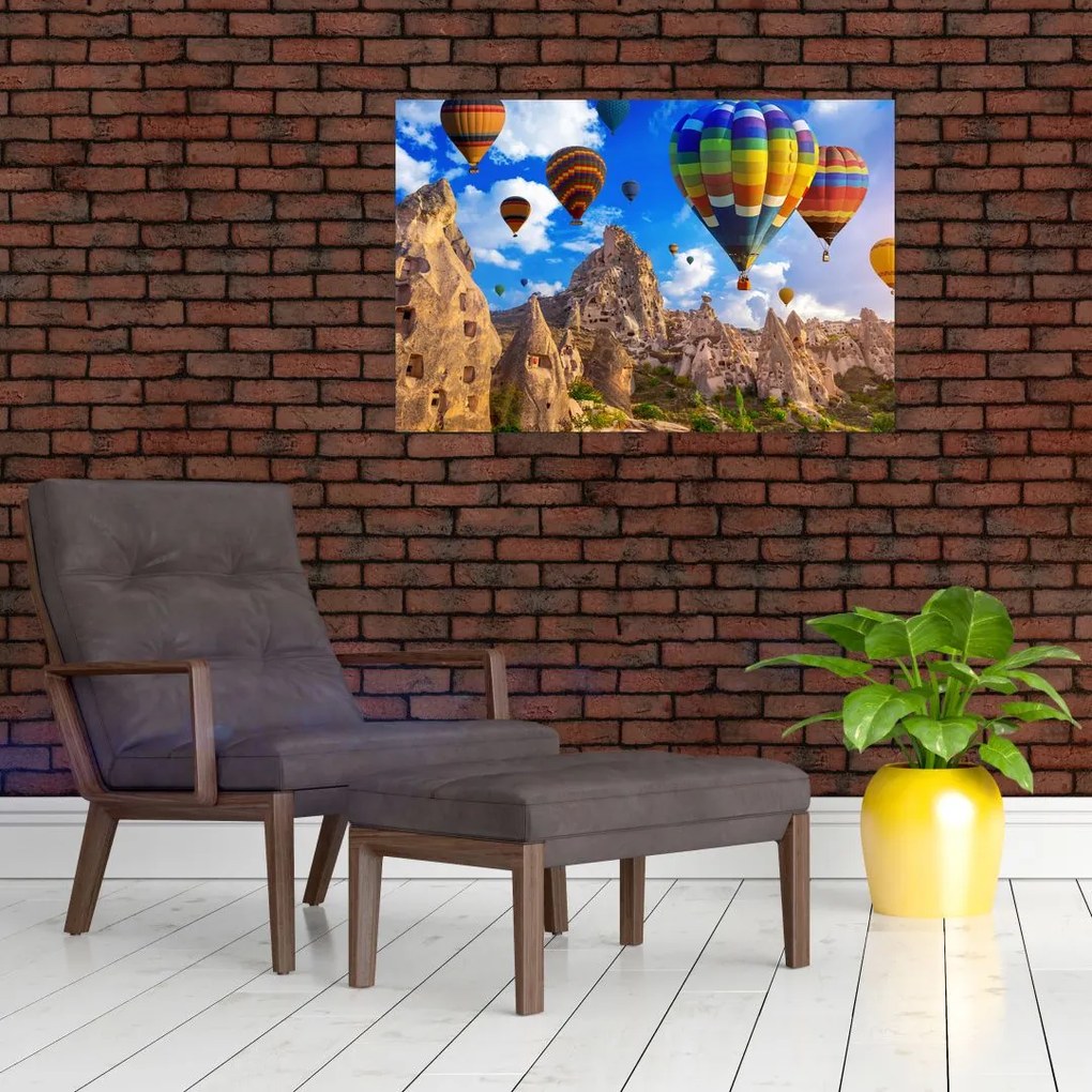 Tablou - Baloane cu aer cald, Cappadocia, Turcia. (90x60 cm)