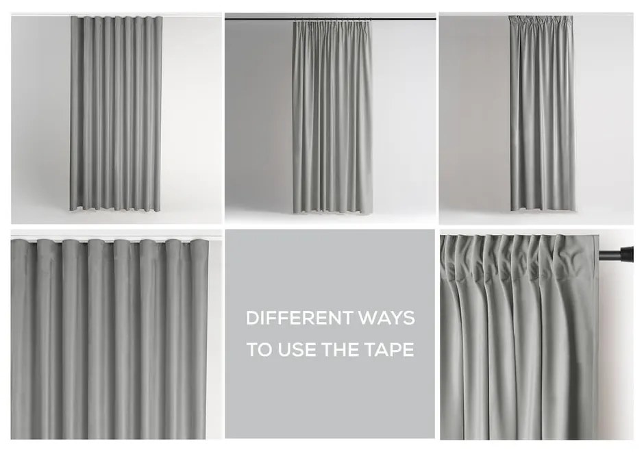 Draperie gri dimout (semi-opacă) din catifea 140x245 cm Pleat – Restilo