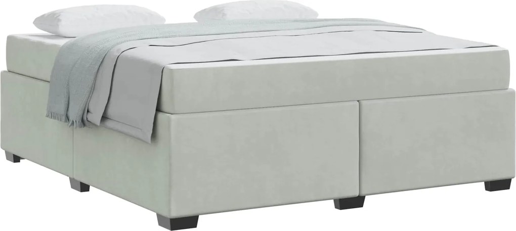 vidaXL Cadru de pat cu saltea Gri deschis 180 x 200 cm țesătură