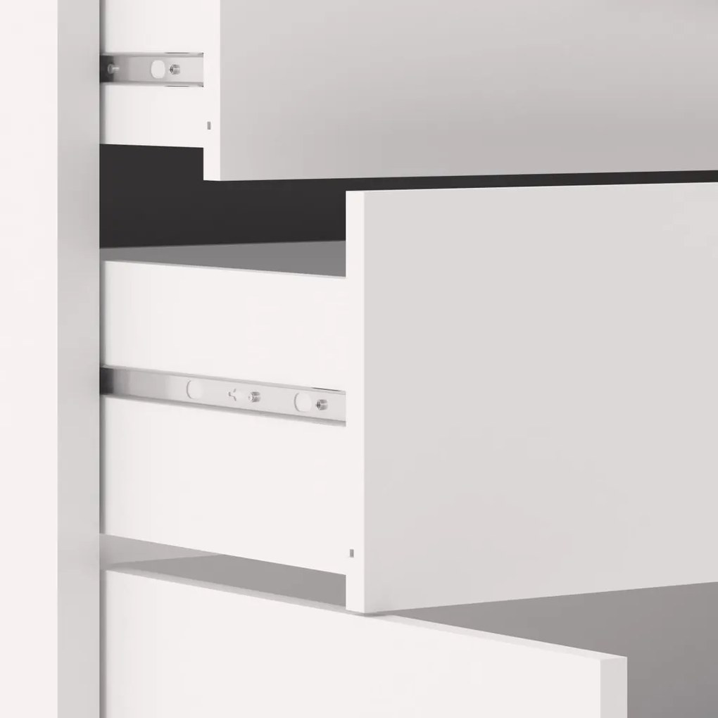 Dulap Modulo 89 x 40 x 113 cm, sertare și uși, alb