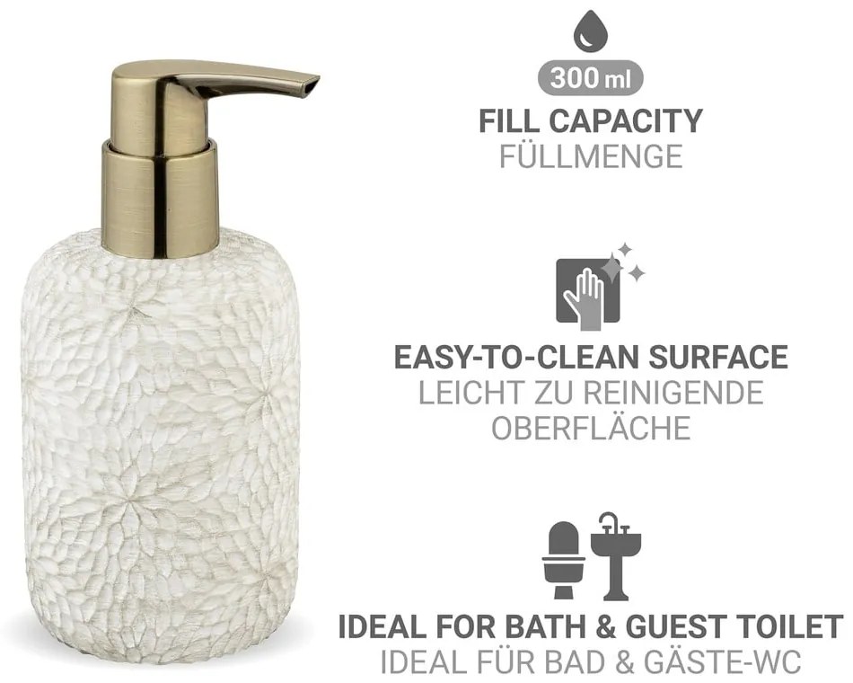 Dozator de săpun lichid alb din polirășină 300 ml Montalfano – Wenko