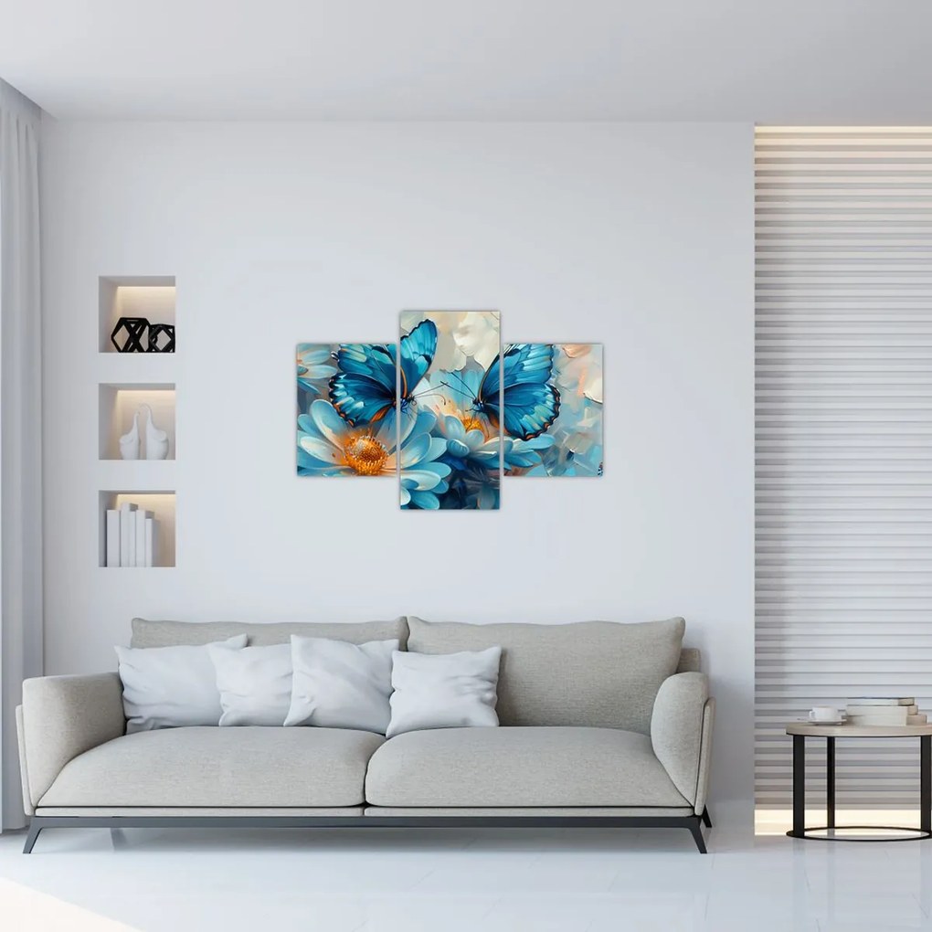 Tablou - Fluturi albaștri (90x60 cm)