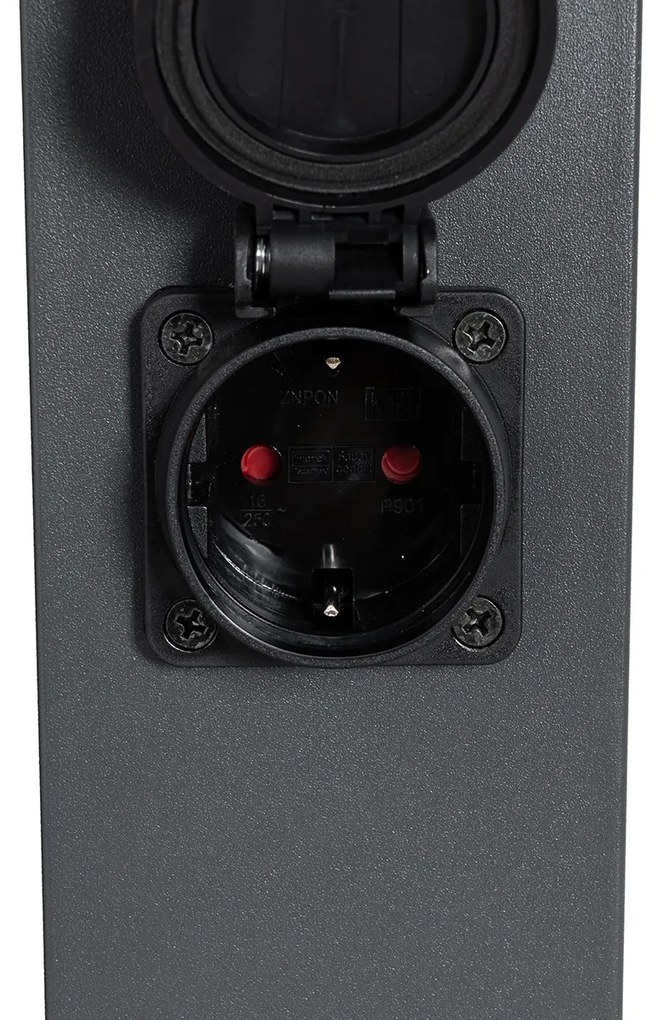 Lampă de exterior gri închis 80 cm cu soclu IP44 - Malios