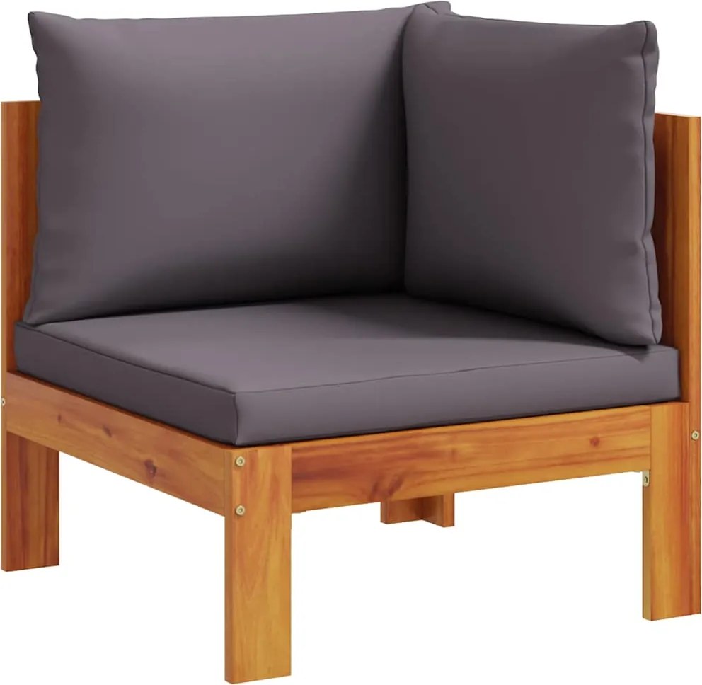 vidaXL Canapea de colț de grădină, cu perne, lemn masiv acacia
