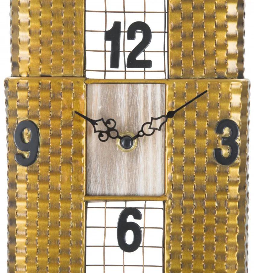 Ceas decorativ auriu din metal, 23,5x78x6,5 cm, Empire Building Mauro Ferretti