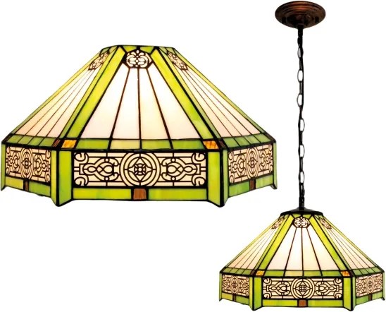 BRILAGI - lustru Tiffany din vitralii, suspendat pe lanț EMERALD 1xE27/60W/230V Ø 40 cm