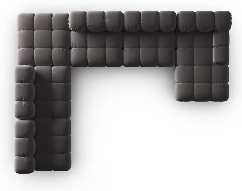 Canapea gri închis cu tapițerie din catifea 379 cm Bellis – Micadoni Home