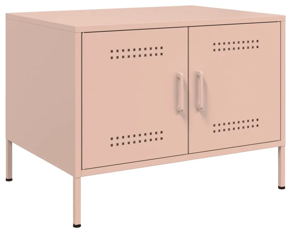 vidaXL Măsuță de cafea, roz, 68x50x50,5 cm, oțel