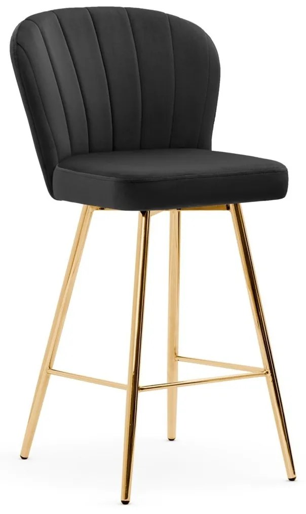 Scaun de bar Shelly Negru/Gold – h107 cm