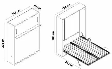 Pat Rabatabil dublu cu somiera inclusa - Diva(LOFT) Double (140 X 190) - Alb Mat