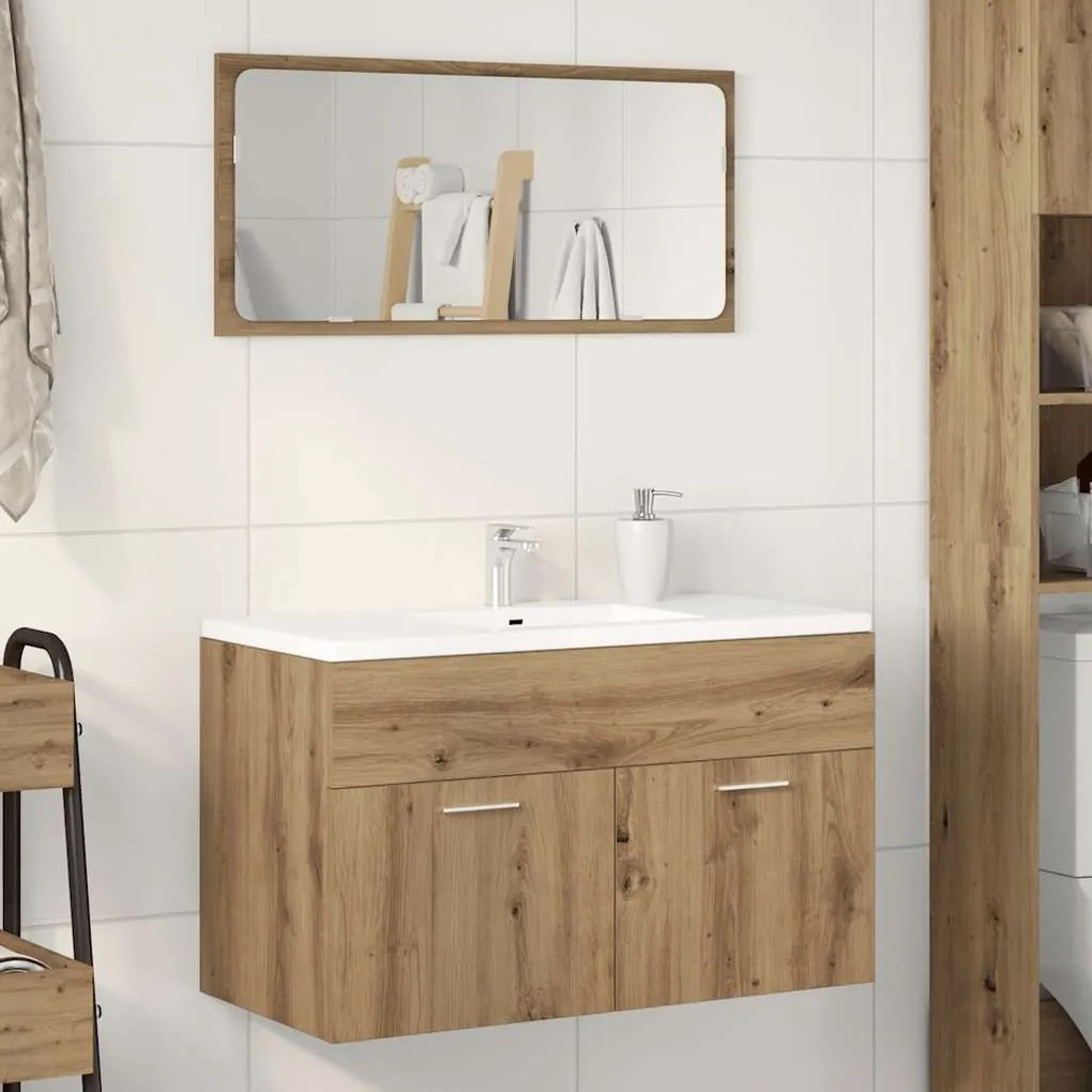 vidaXL Dulap chiuvetă baie, stejar artizanal 80x38,5x46 cm lemn