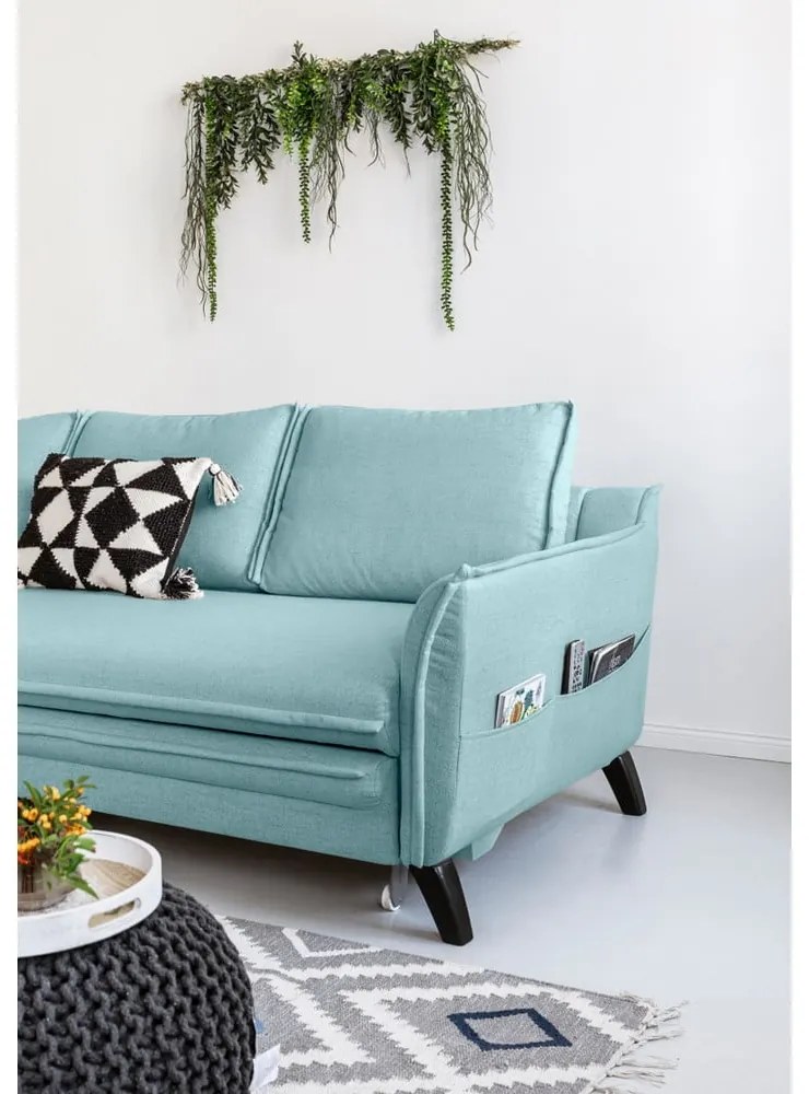 Colțar extensibil cu șezlong pe partea stângă Miuform Charming Charlie, albastru deschis