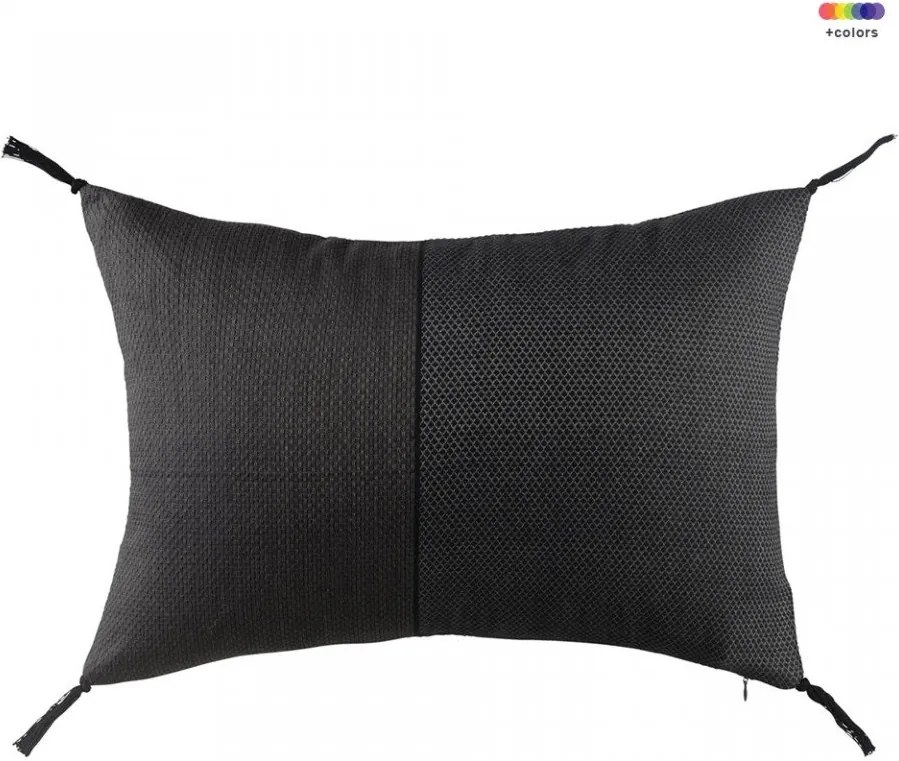 Perna decorativa dreptunghiulara gri/neagra din bumbac 35x50 cm Grey Black Zago