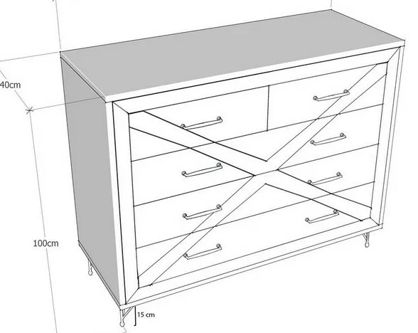 Comodă Comfort Anthracite and Oak