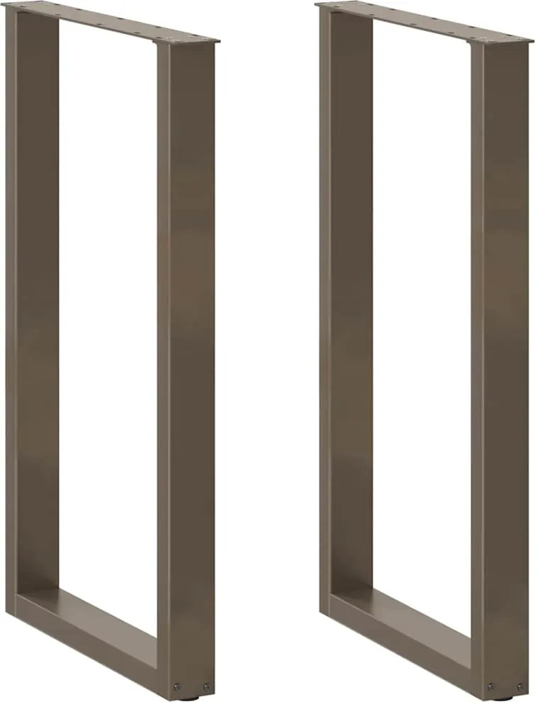 vidaXL Picioare de masă de bar în formă de U, 2 buc., oțel natural, 60 x (100-101) cm