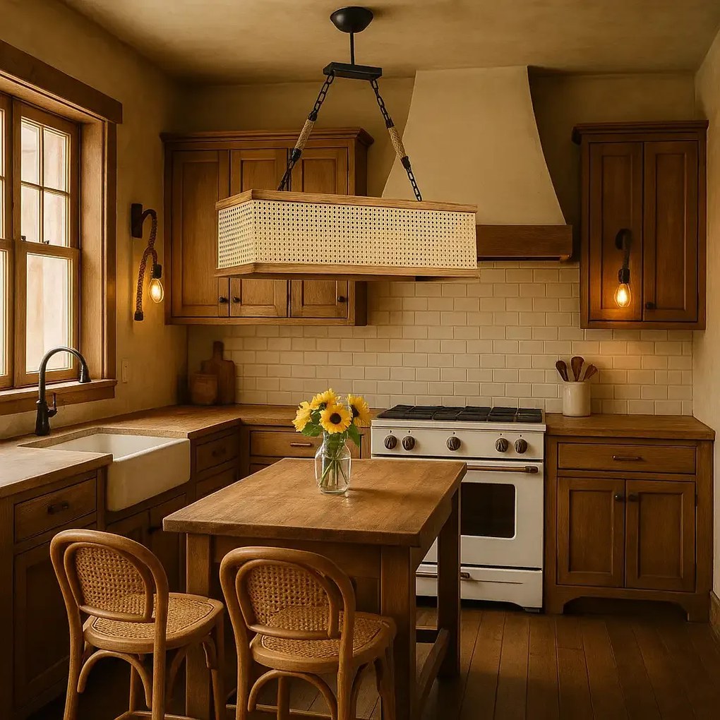 Lustra stil industrial lemn-metal,seria lx, homs,40055