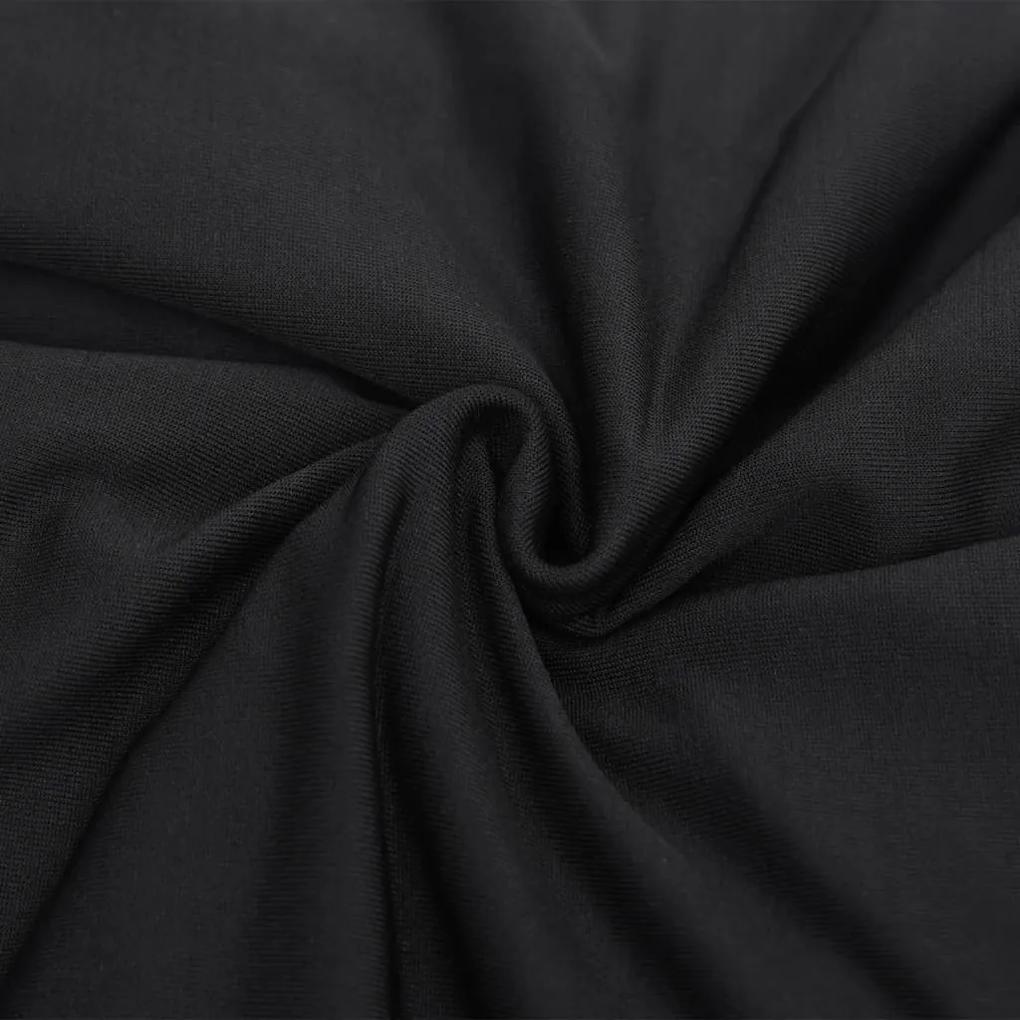 Husa elastica pentru canapea cu 2 locuri negru poliester jerseu 1, Negru, Canapea cu 2 locuri