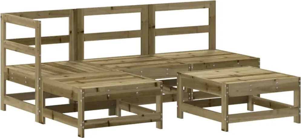 vidaXL Set mobilier relaxare pentru grădină 5 piese lemn de pin tratat