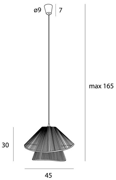 Lustră pe cablu MAXLIGHT P0578 AMALFI 1xE27/15W/230V d. 45 cm bej
