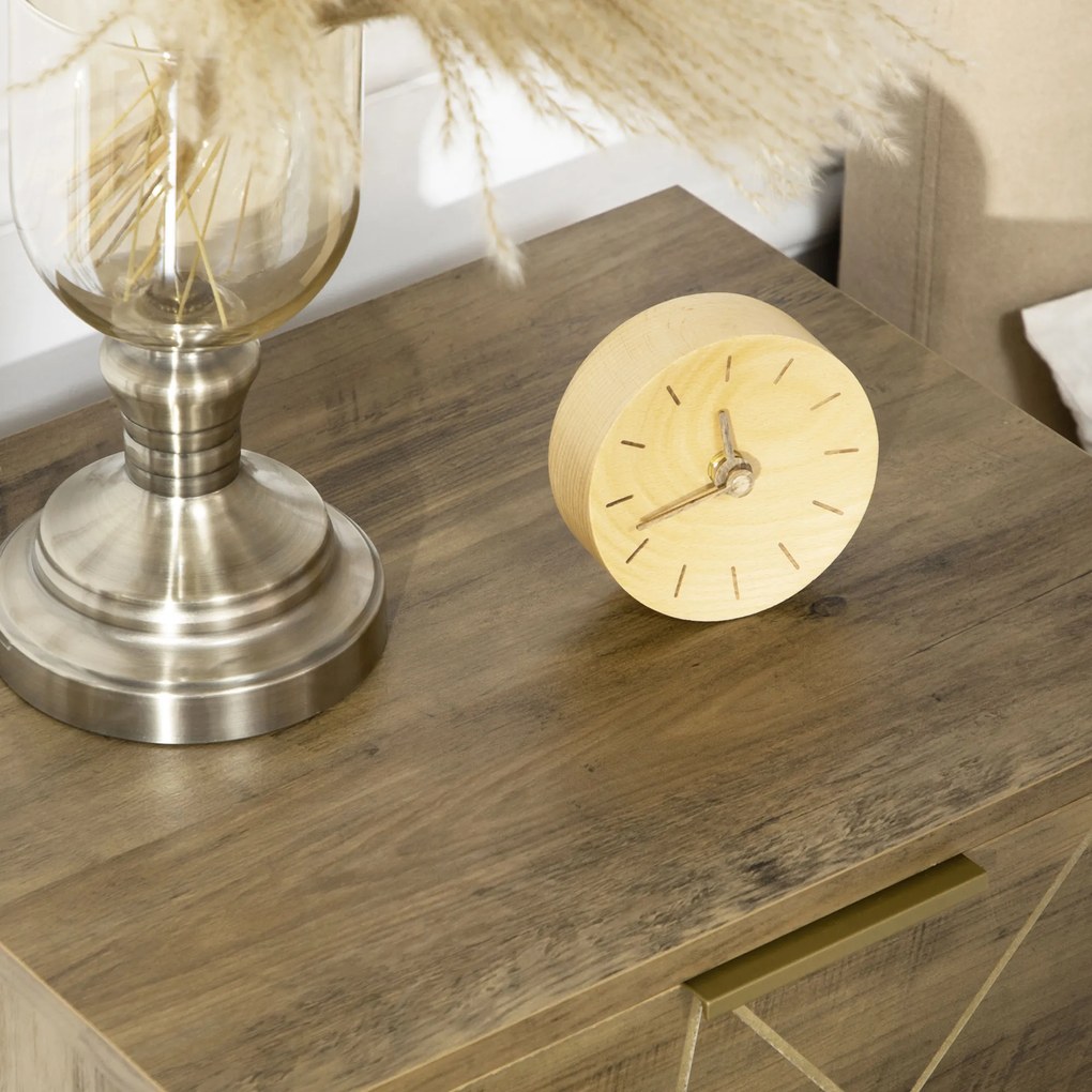 Comoda HOMCOM cu 4 sertare din PAL si picioare din otel pentru dormitor si sufragerie, 48x39x87cm, lemn si auriu | Aosom RO